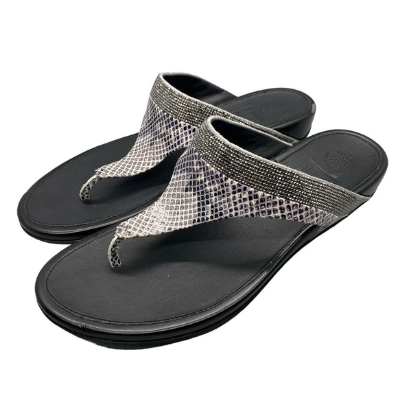 Fitflop Banda Crystal IMI-Snake‎ Toe Post Sandal Size US 10 B30-068 - Picture 1 of 14